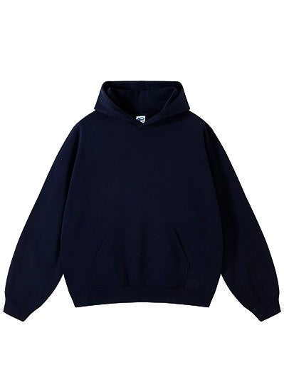 Navy Basic Boxy Hoodie