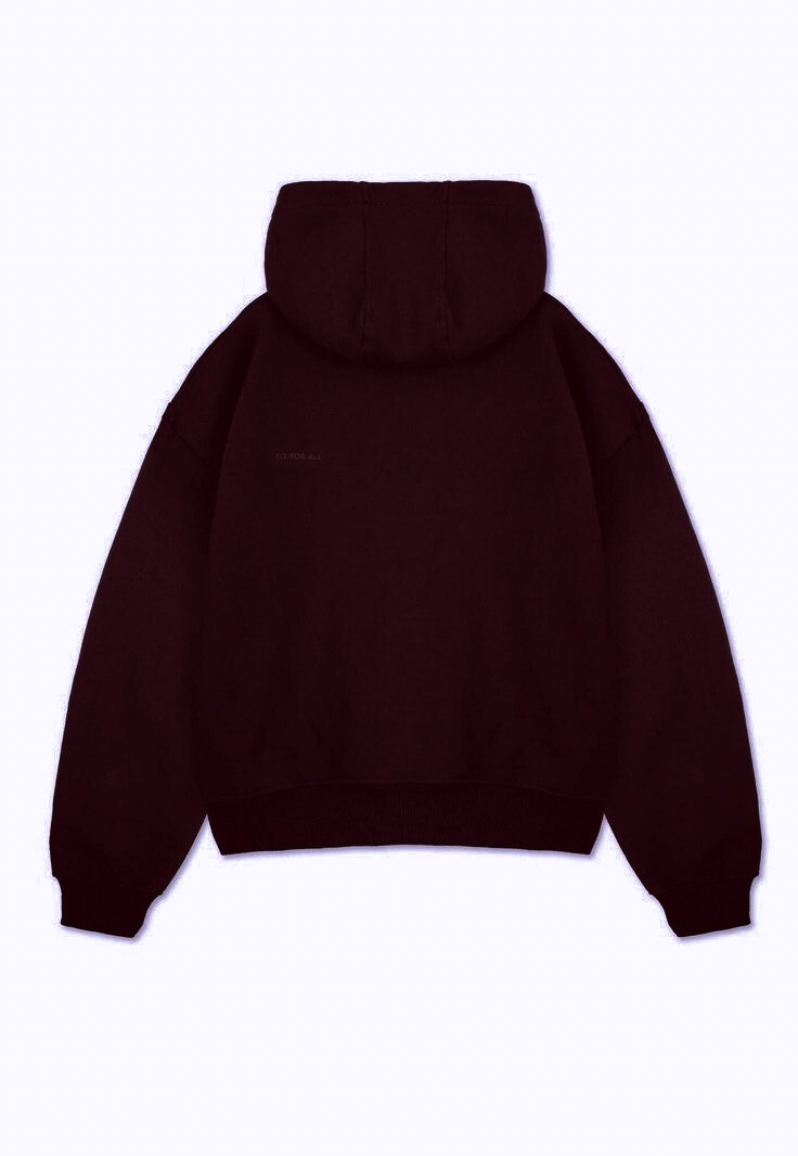 Burgandy Basic Boxy Hoodie
