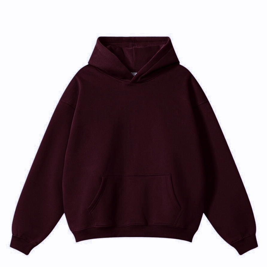 Burgandy Basic Boxy Hoodie