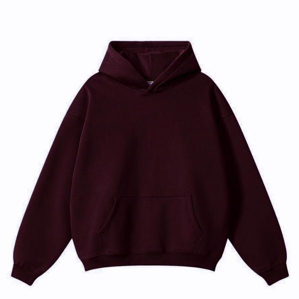 Burgandy Basic Boxy Hoodie