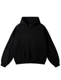 Black Basic Boxy Hoodie