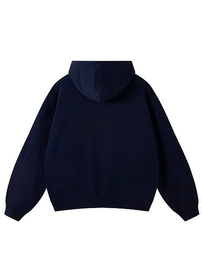 Navy Basic Boxy Hoodie