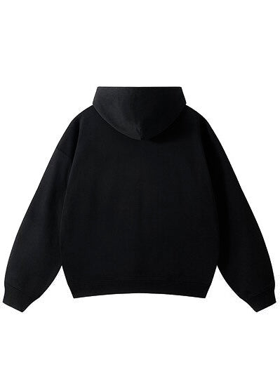 Black Basic Boxy Hoodie